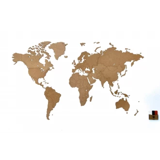 Карта мира Wall Decoration Brown 130 x 78