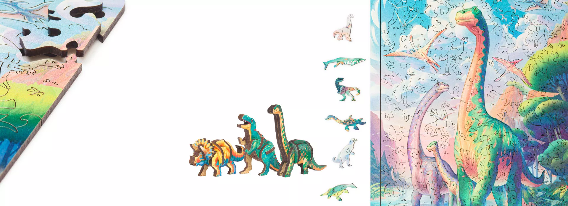 Пазлы с динозаврами для детей